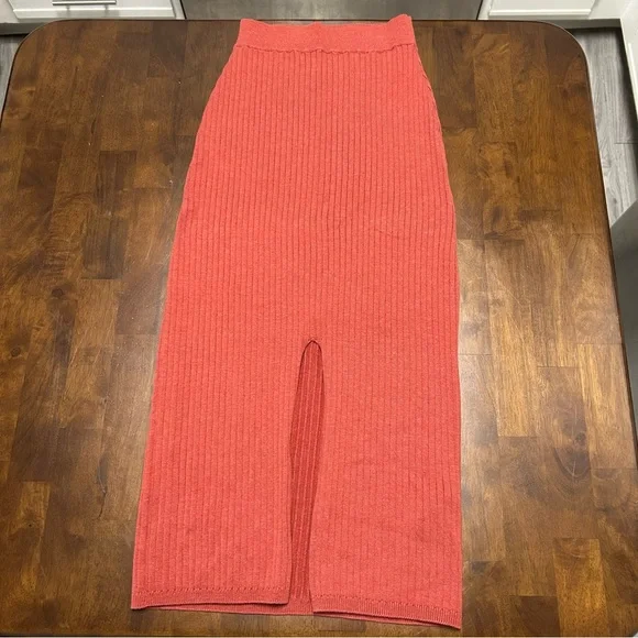 Free People Skyline Midi Skirt in Burnt Orange Size XS - Picture 2 of 12